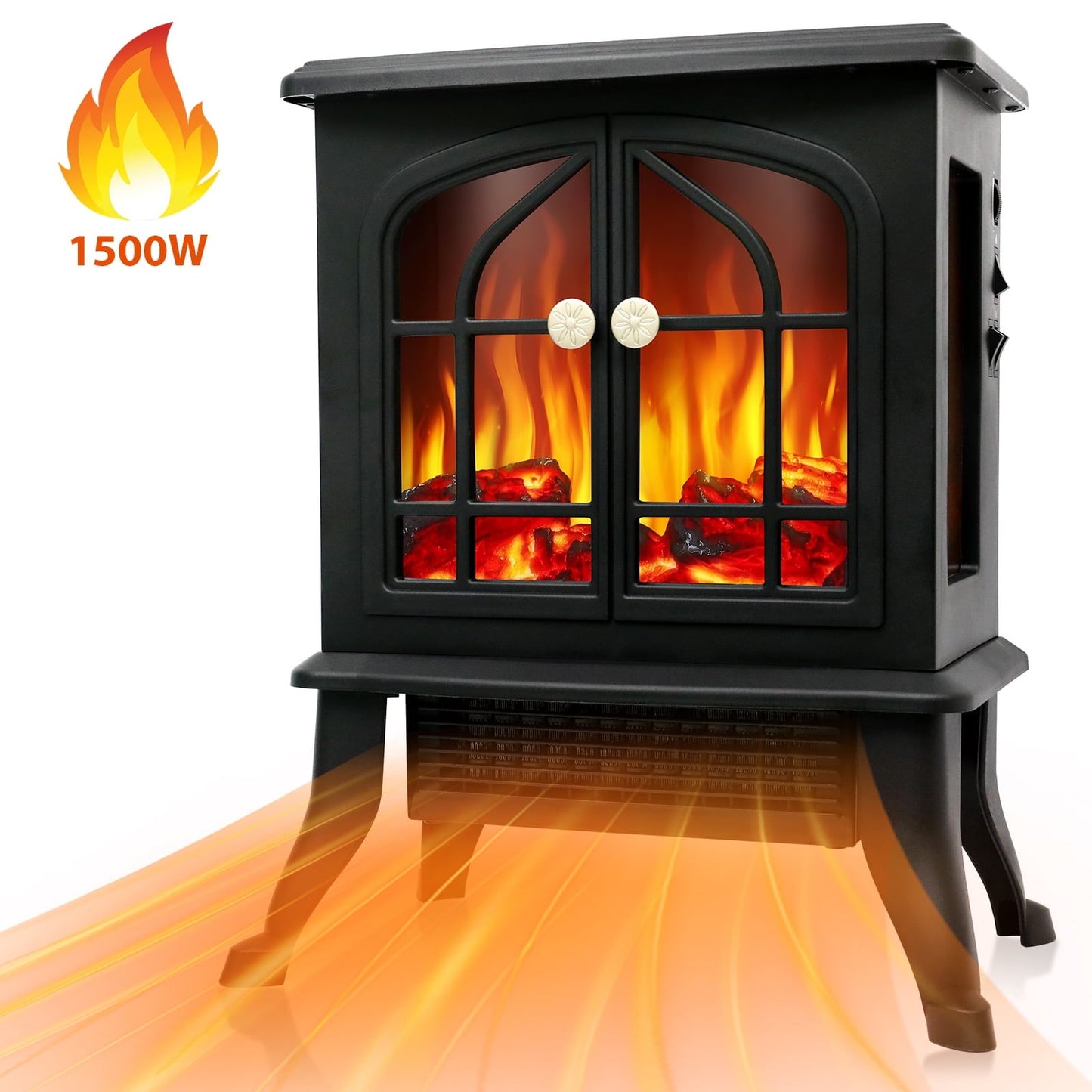 DOMLYM 1500W/750W Electric Fireplace Heater