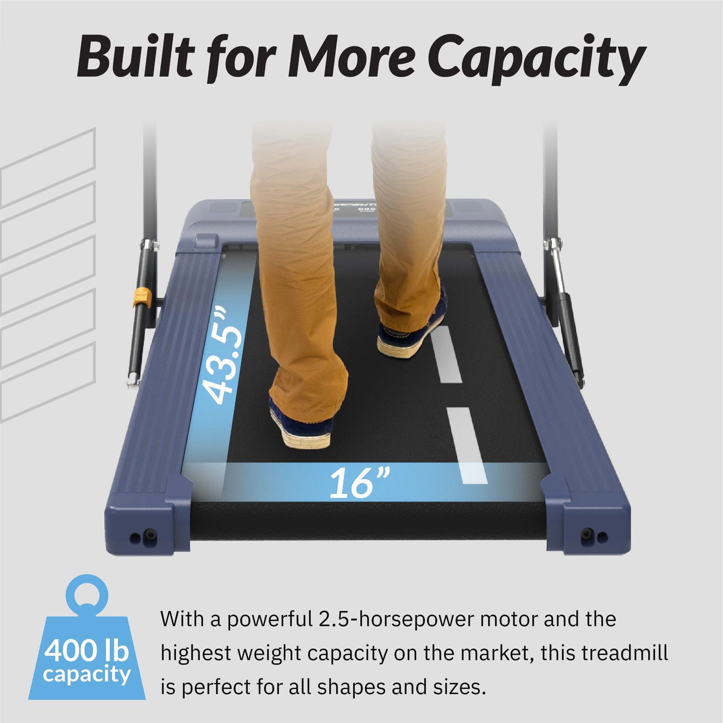 2 IN 1 Treadmill - Exerpeutic 400 Lb - Heavy-Duty Walking Exercise Treadmill