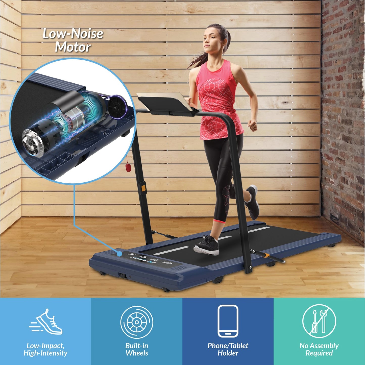 2 IN 1 Treadmill - Exerpeutic 400 Lb - Heavy-Duty Walking Exercise Treadmill