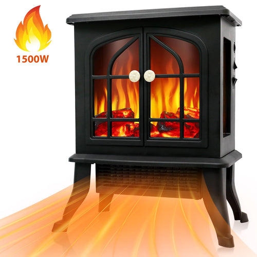 DOMLYM 1500W/750W Electric Fireplace Heater